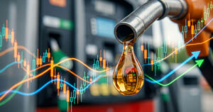 Rising fuel price crisis concept with oil nozzle dripping