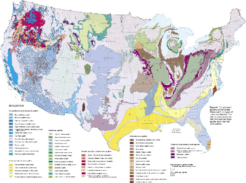 Mapa warstw wodonośnych w USA