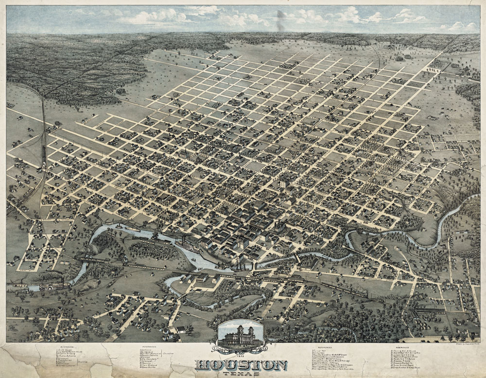 houston illustrated map 1873