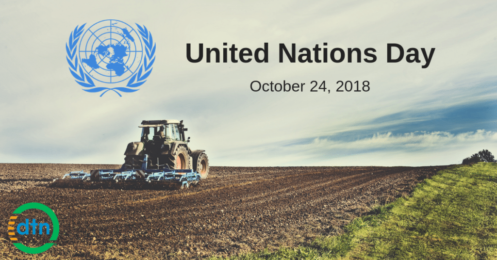 united nations day 2018 tractor in field