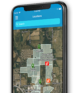 dtn agronomic platform on mobile phone screen