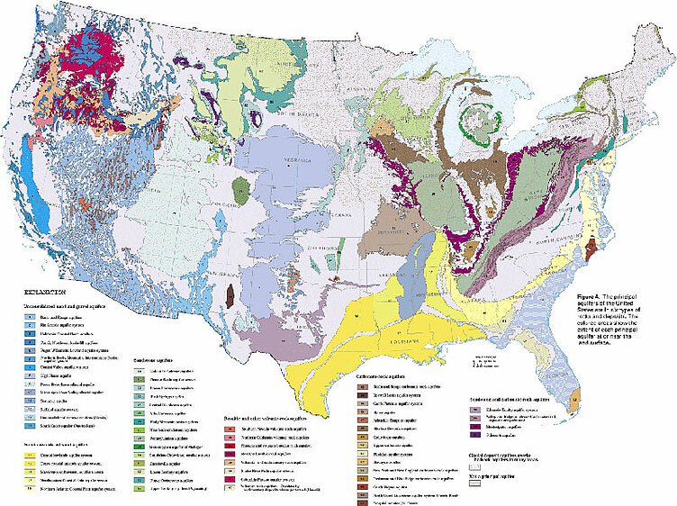 aquifer map US color coded 