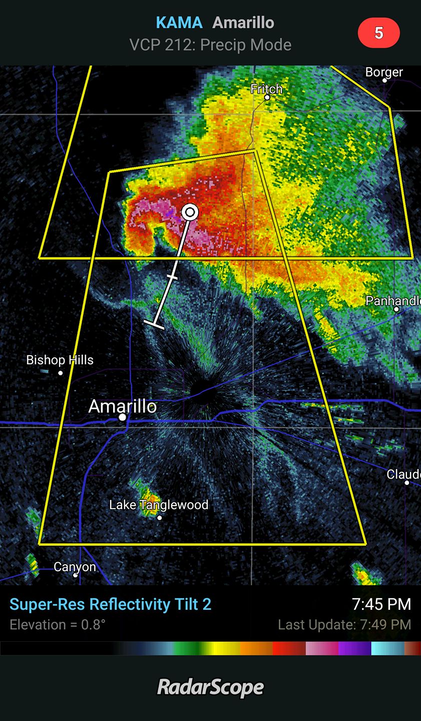 RadarScope image of a classic supercell