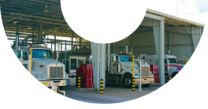 multiple semi tankers at terminal station