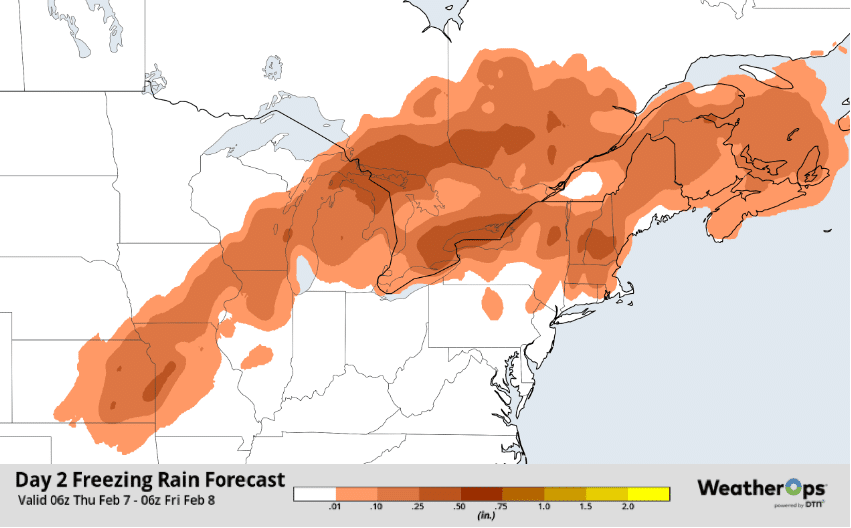 freezing rain forecast map