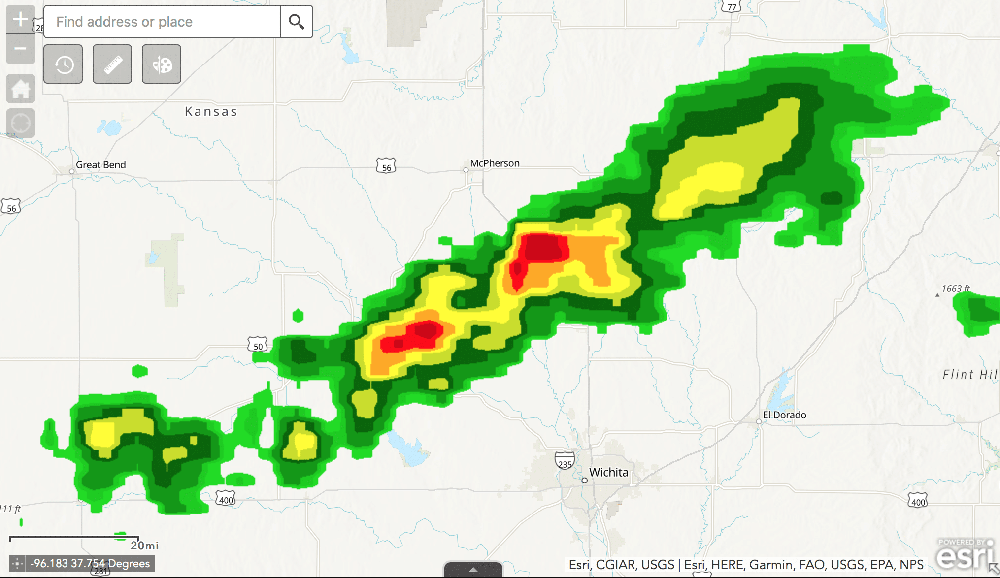 storm moving towards wichita future weather map