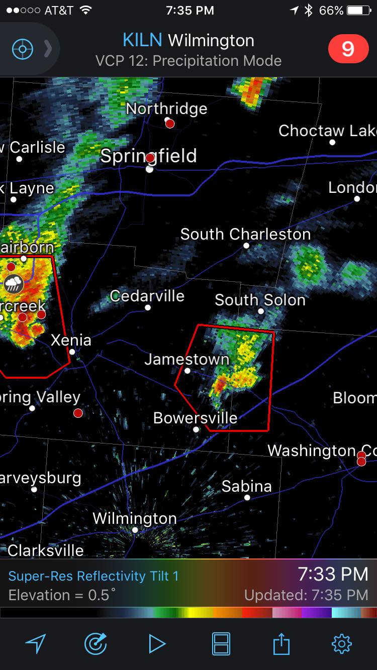 RadarScope image of a low precipitation supercell