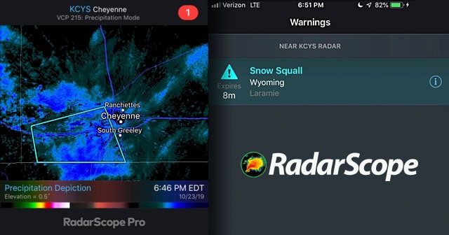 radarscope snow squall screenshots