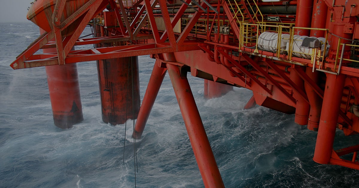 oil platform red support beams offshore forecasts