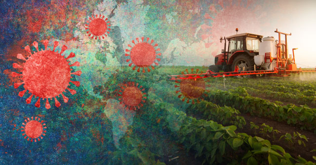 news insight farm tractor spraying world corona map