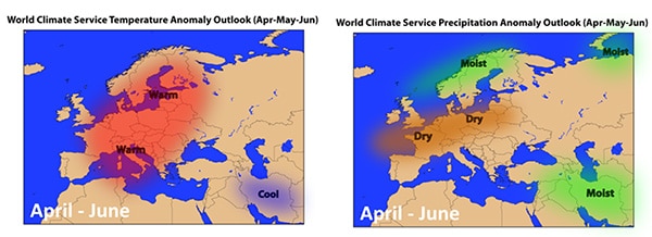 Temperature & Precipitation Anomaly Outlook April through June
