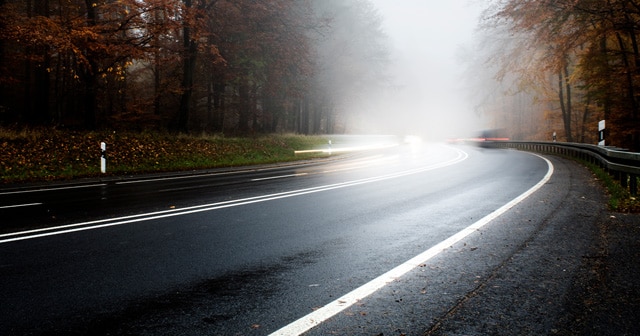 Wet and Foggy Road