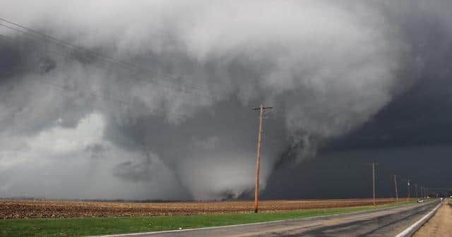 Funnel Cloud near a road