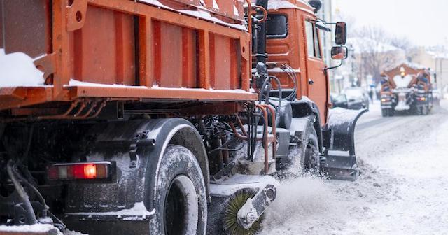 orange Snow plow