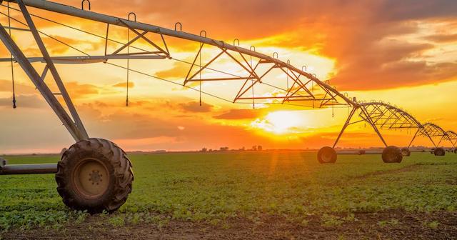 Irrigation System at Sunset