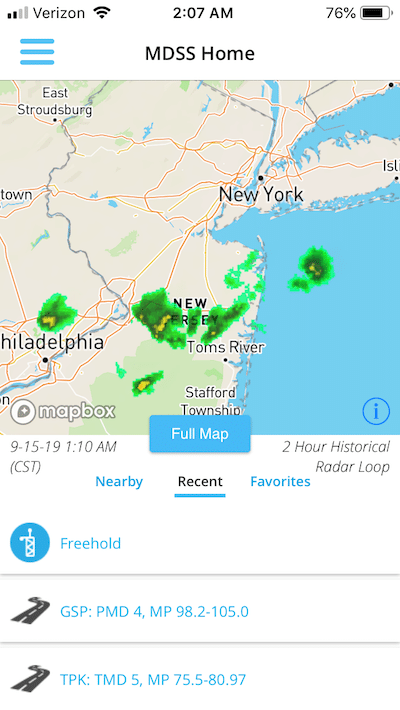 MDSS Mobile App Home