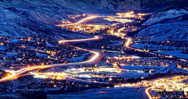 Roads to a ski resort