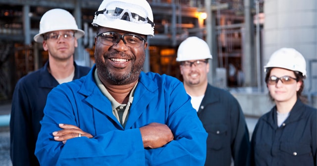 Refinery Workers Smiling