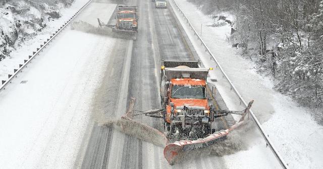 Snowplows on highway