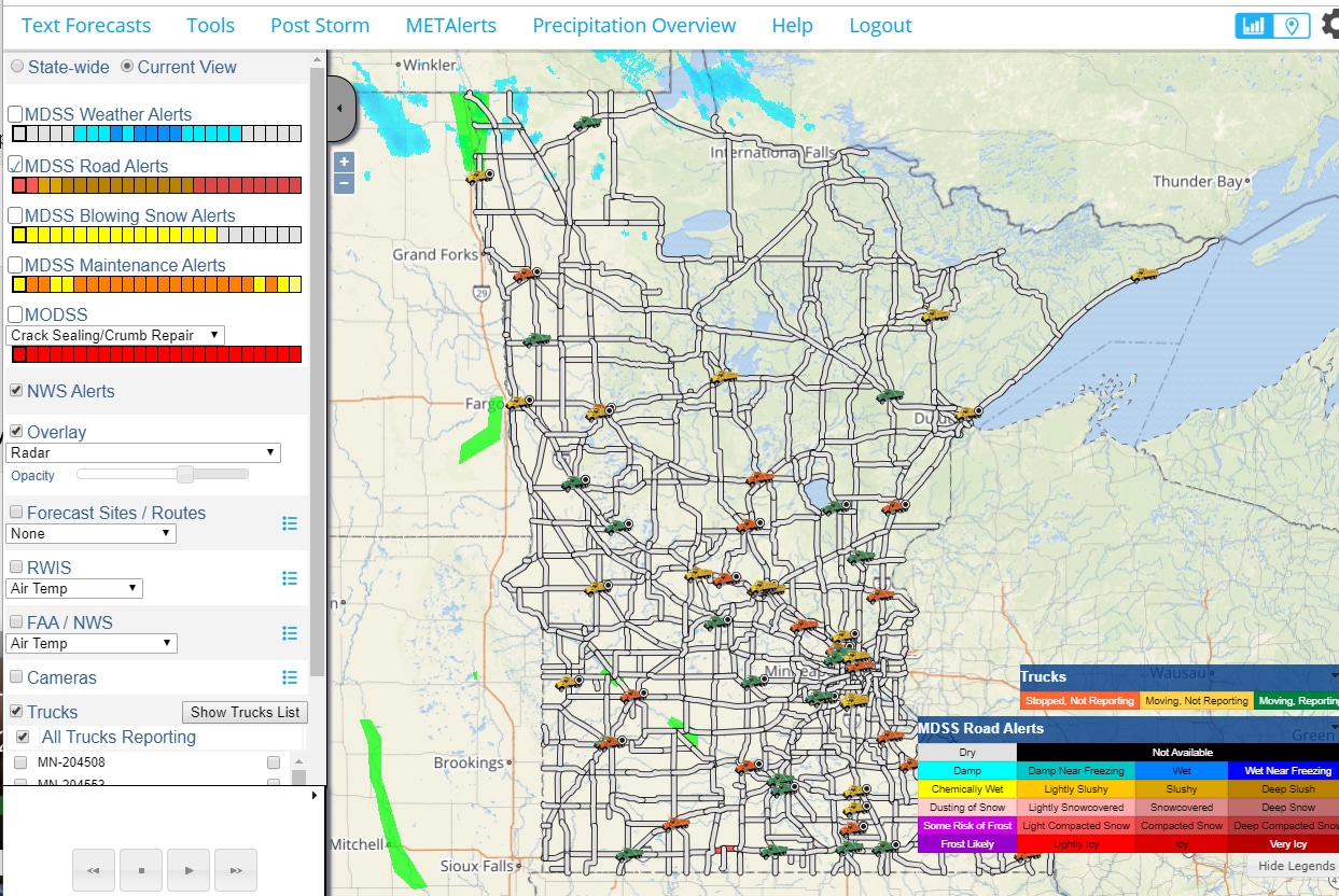 Screen shot of the Maintenance Decision Support System website