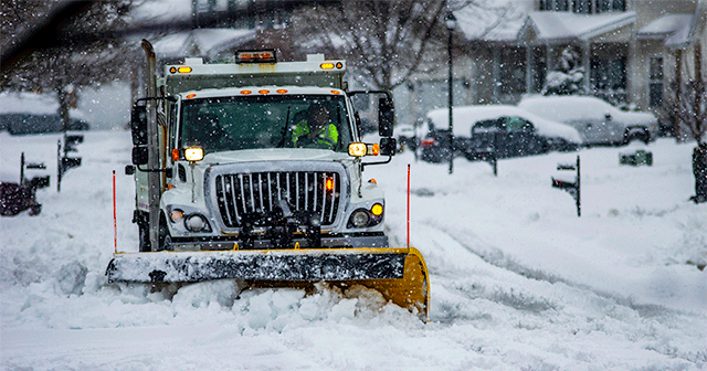 Snowplow in the winter