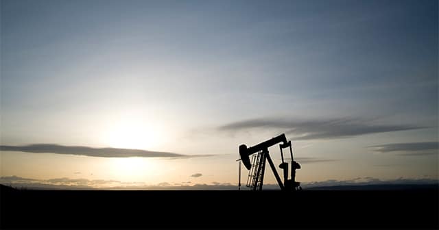 Lone Pumpjack Silhouette