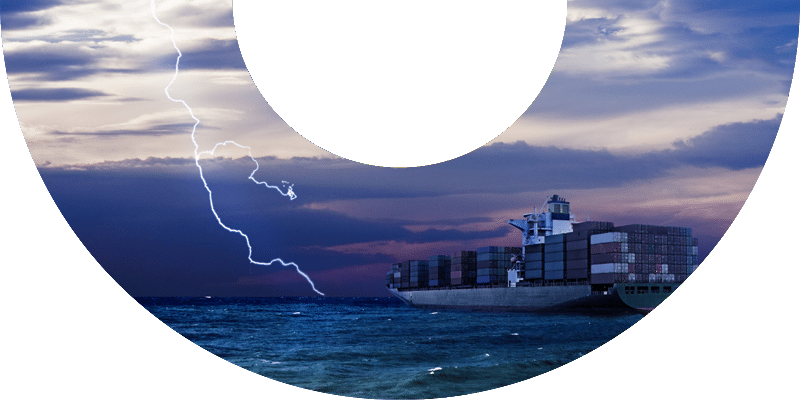 marine content services product card image ship at sea lightning background