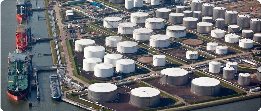 Port with Fuel Storage Tanks