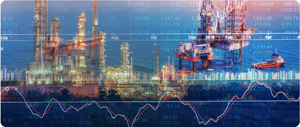 Oil with trading superimposed