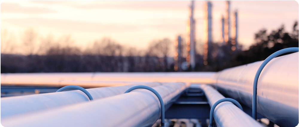 Pipeline with Refinery in the background