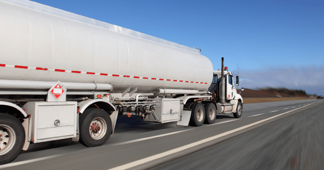 Fuel Truck driving on highway