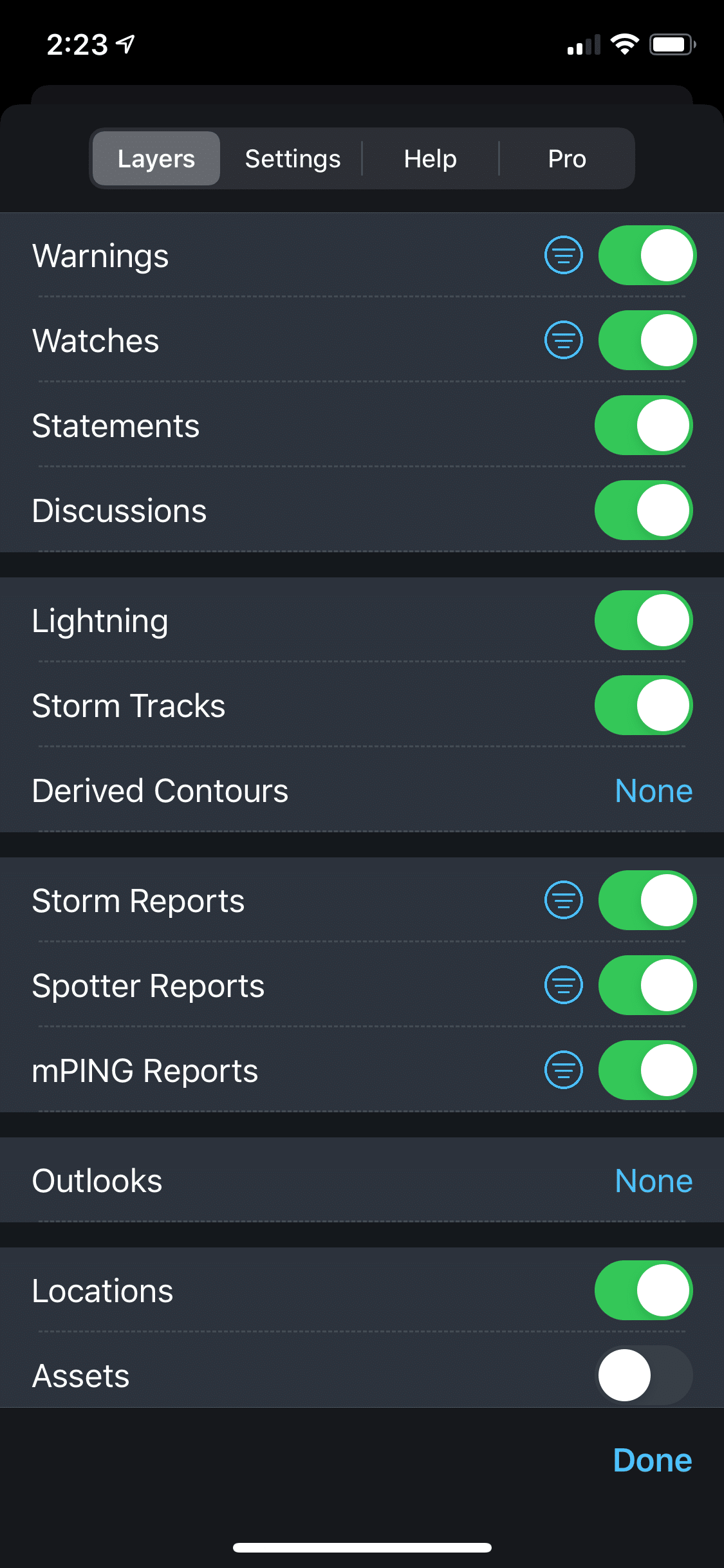radarscope settings radarscope settings