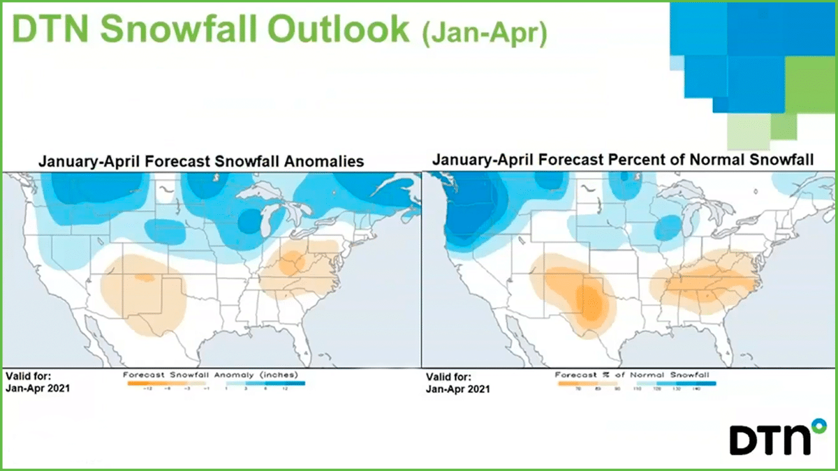 DTN Snowfall Outlook January Through April