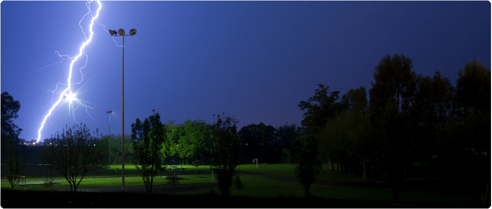 Lightning strike in park