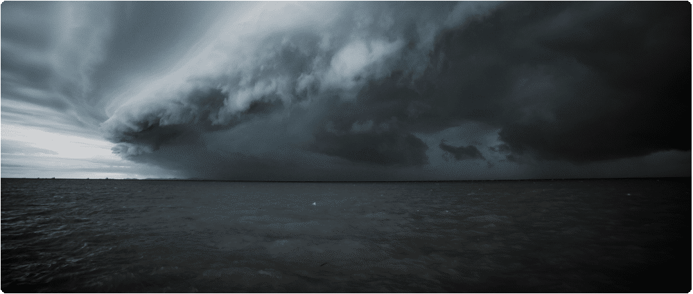 Storm rolling over the ocean
