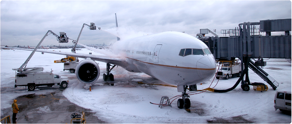 Airplane getting deiced