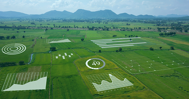 Blog Header Aerial view of Field with Data