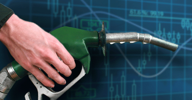 Blog header Gas nozzle over bar chart background