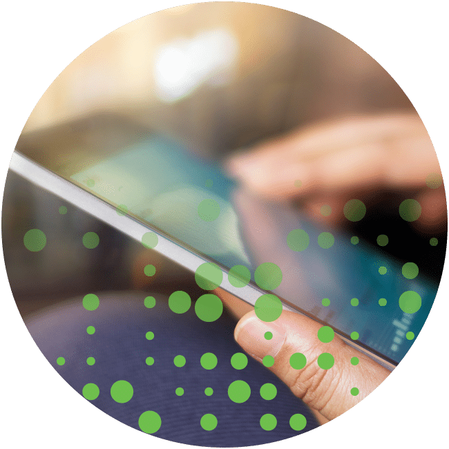 Hand on Tablet