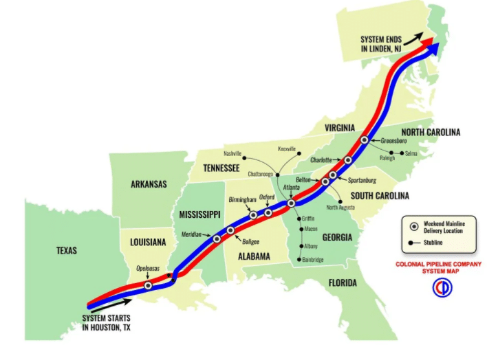 Colonial Pipeline Map