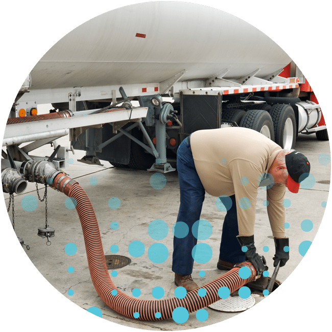 Truck driver refueling