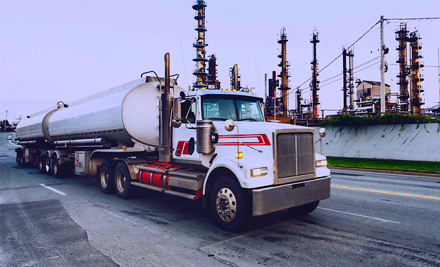 Fuel tanker at refinery