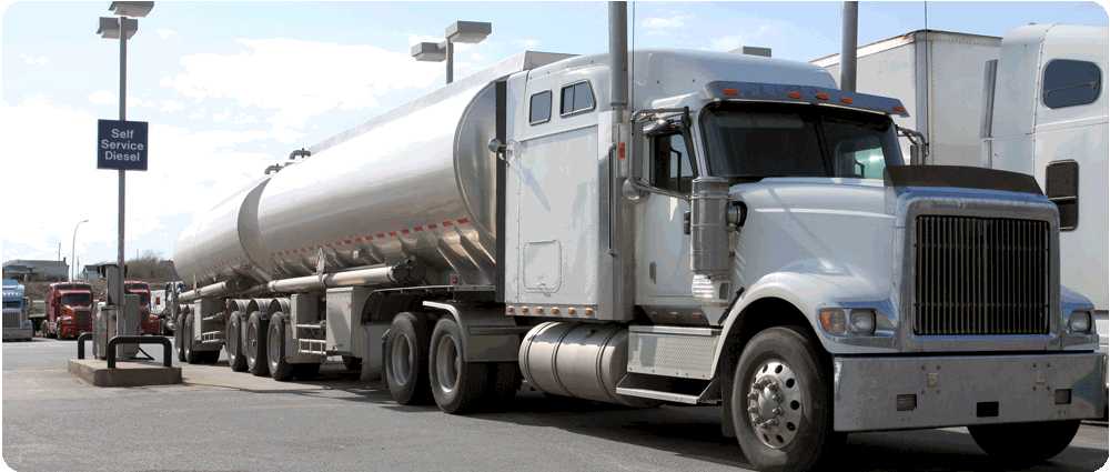 Fuel truck driving