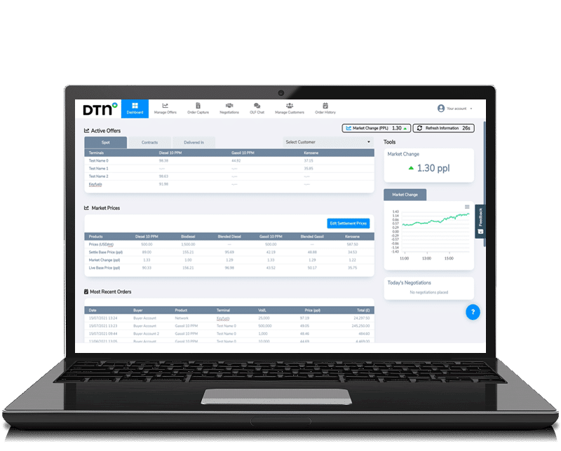 DTN Fuels Marketplace Seller Laptop Vector