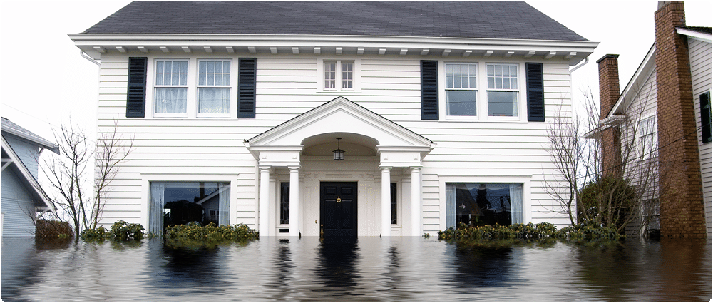High Flood Waters in Front of House