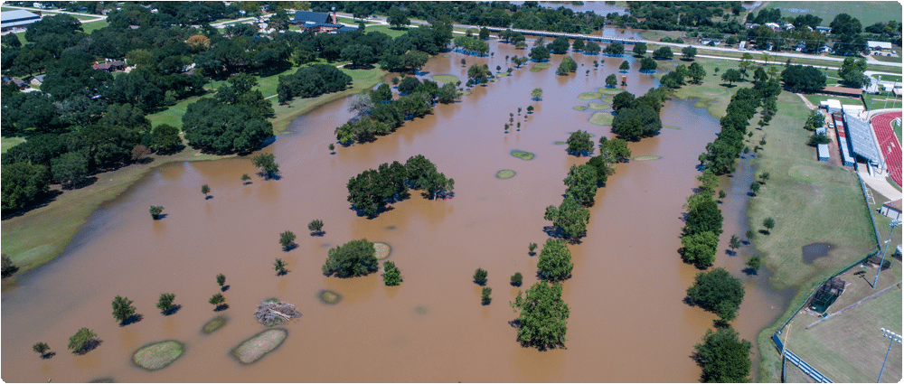 Flooded land from Hurricane Harvey