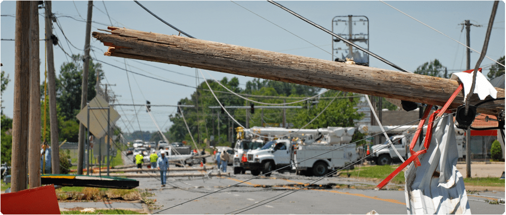 Damaged power lines