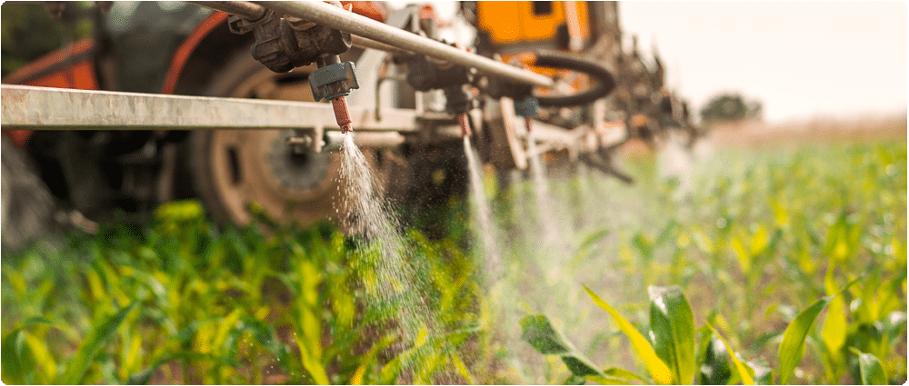 Closeup of crop sprayer