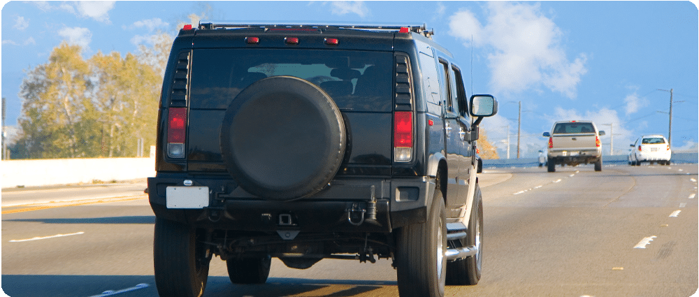 Hummer driving on the highway
