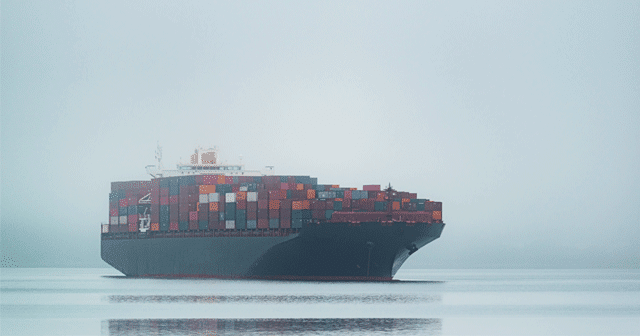 Blog header cargo ship in fog